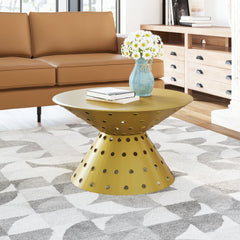 Electron Coffee Table in Gold room setting - gold coffee table by Zuo - Whats New Furniture Portland OR