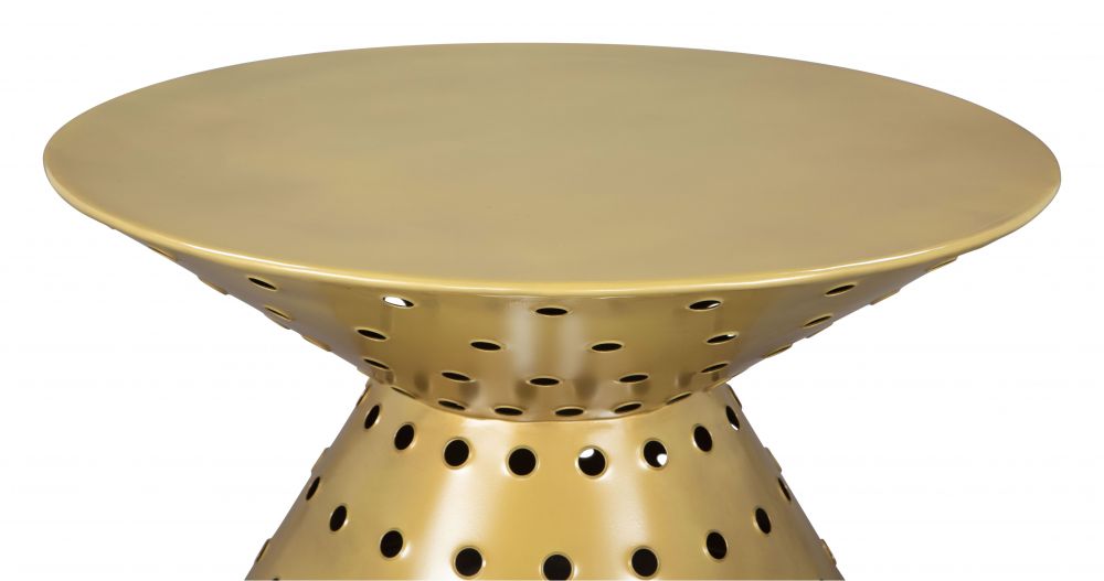 Electron Coffee Table in Gold side view - gold coffee table by Zuo - Whats New Furniture Portland OR
