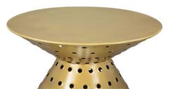 Electron Coffee Table in Gold side view - gold coffee table by Zuo - Whats New Furniture Portland OR