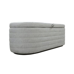 Elio Storage Bench in Platinum side angle - upholstered storage bench by LH Imports - Whats New Furniture Portland OR