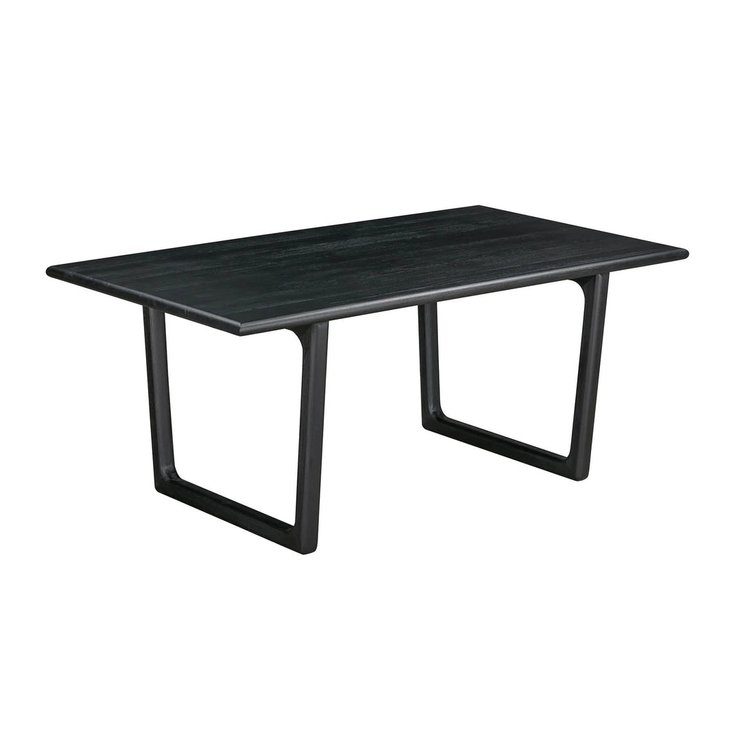 Elixir Dining Table in Black front view - solid oak dining table by LH Imports - Whats New Furniture Portland OR