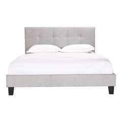 Eliza King Bed Frame in Light Grey - tufted upholstered king bed by Moe&