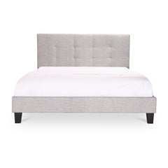 Eliza Queen Bed in Light Grey - upholstered queen bed by Moe&