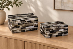 Ellford Box Set of 2 in Black/Brown/Cream styled in a Portland home — lifestyle view