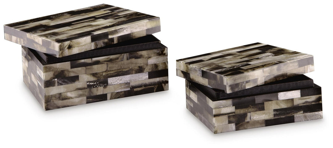 Ellford Box Set of 2 in Black/Brown/Cream — Ashley Furniture official open box alternate studio view view