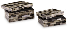 Ellford Box Set of 2 in Black/Brown/Cream — Ashley Furniture official open box alternate studio view view