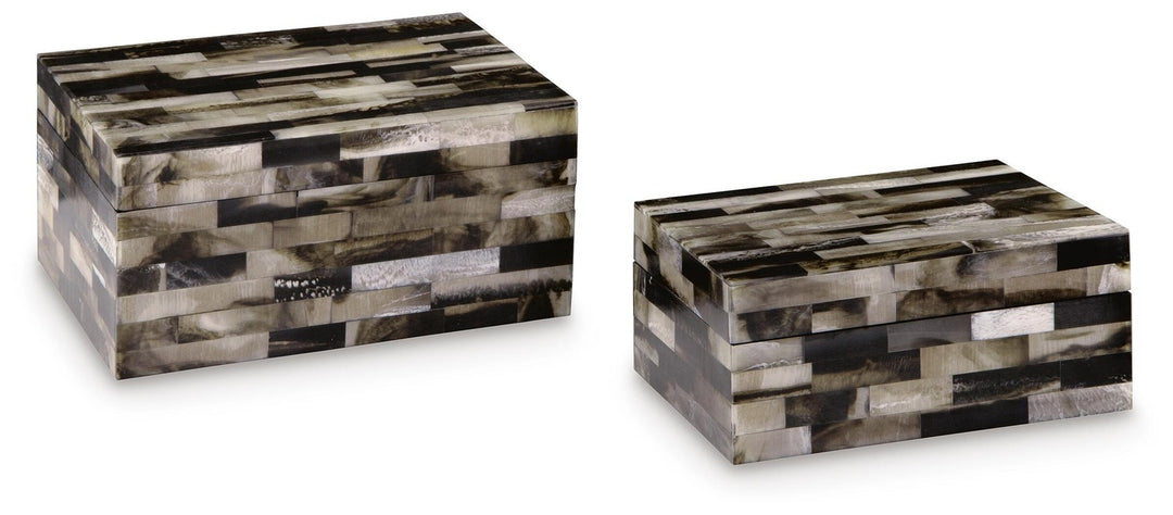 Ellford Box Set of 2 in Black/Brown/Cream — official Ashley Furniture studio view