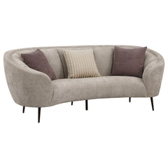 Ellorie Upholstered Channel Back Curved Sofa Beige - What&
