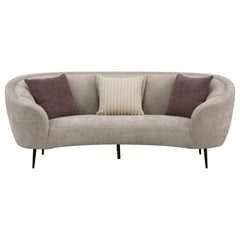 Ellorie Upholstered Channel Back Curved Sofa Beige - What&