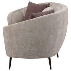 Ellorie Upholstered Channel Back Curved Sofa Beige - What&