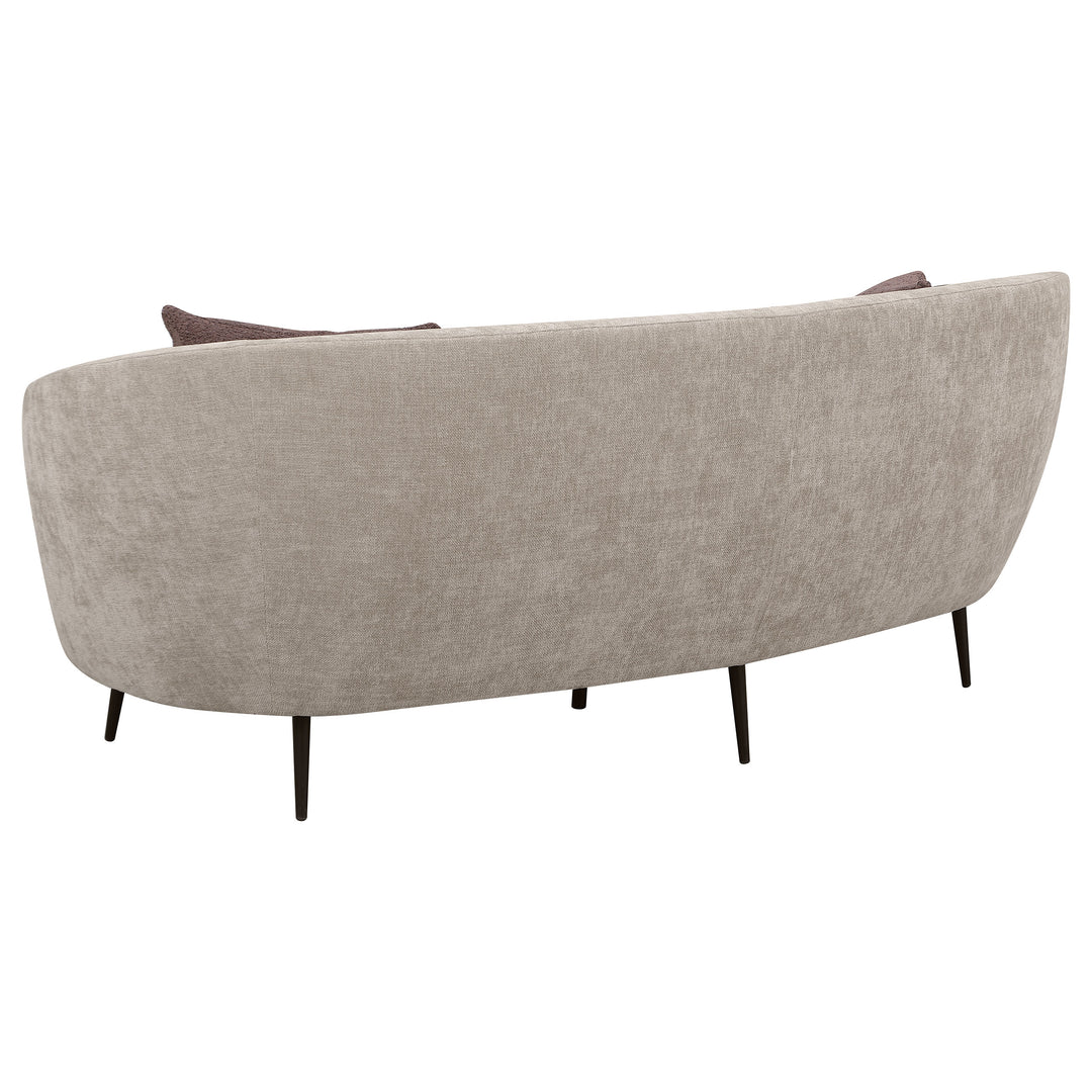 Ellorie Upholstered Channel Back Curved Sofa Beige - What&
