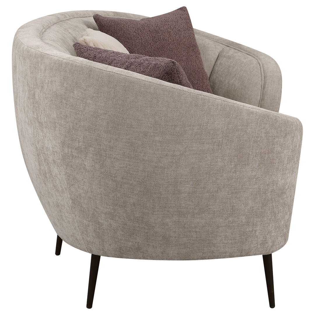 Ellorie Upholstered Channel Back Curved Sofa Beige - What&