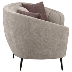 Ellorie Upholstered Channel Back Curved Sofa Beige - What&