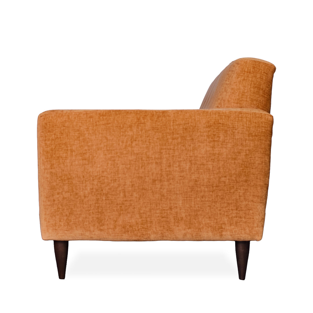 Elroy Loveseat in Nile Pumpkin side view - loveseat by Stylus - Whats New Furniture Portland OR