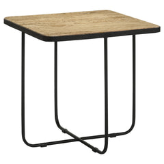 Elyna Square Stone Top Accent Side Table Beige - What&