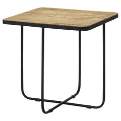 Elyna Square Stone Top Accent Side Table Beige - What&