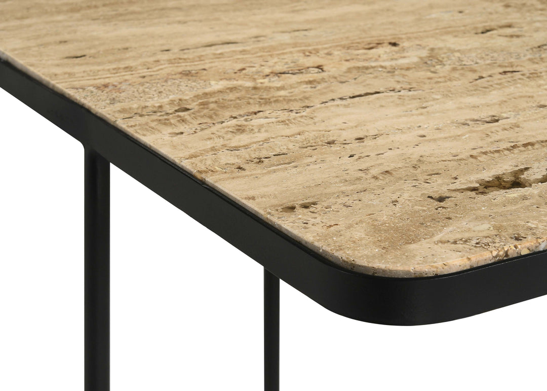 Elyna Square Stone Top Accent Side Table Beige - What&