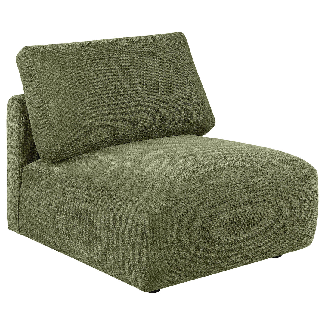 Elysia Fabric Upholstered Modular Armless Chair Green - What&