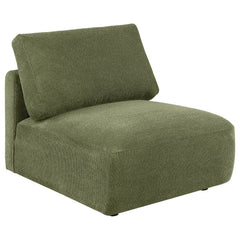Elysia Fabric Upholstered Modular Armless Chair Green - What&