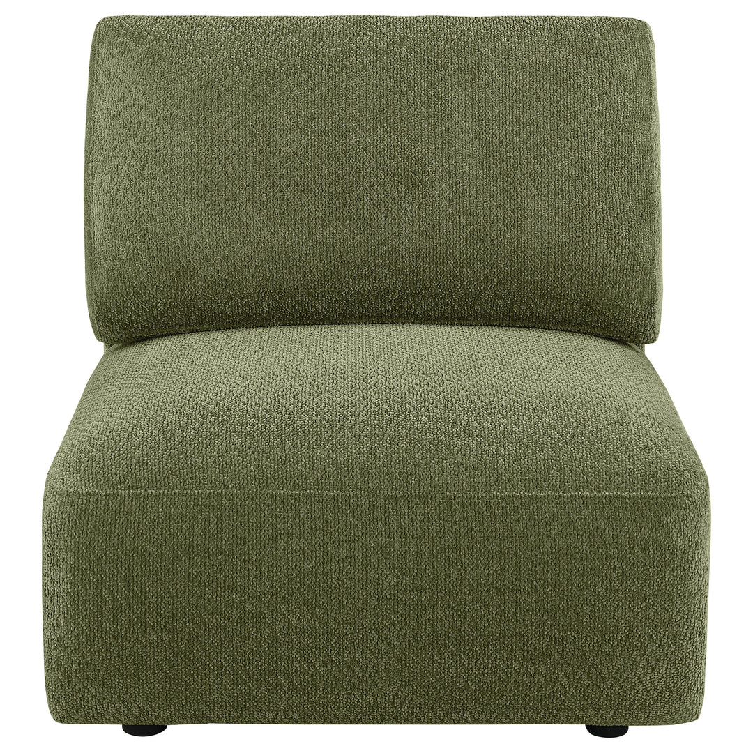 Elysia Fabric Upholstered Modular Armless Chair Green - What&
