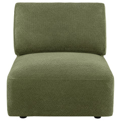 Elysia Fabric Upholstered Modular Armless Chair Green - What&