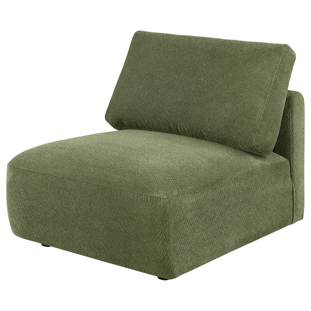 Elysia Fabric Upholstered Modular Armless Chair Green - What&