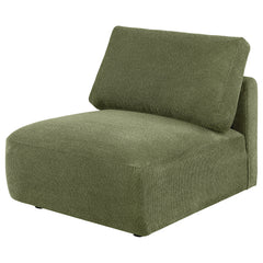 Elysia Fabric Upholstered Modular Armless Chair Green - What&