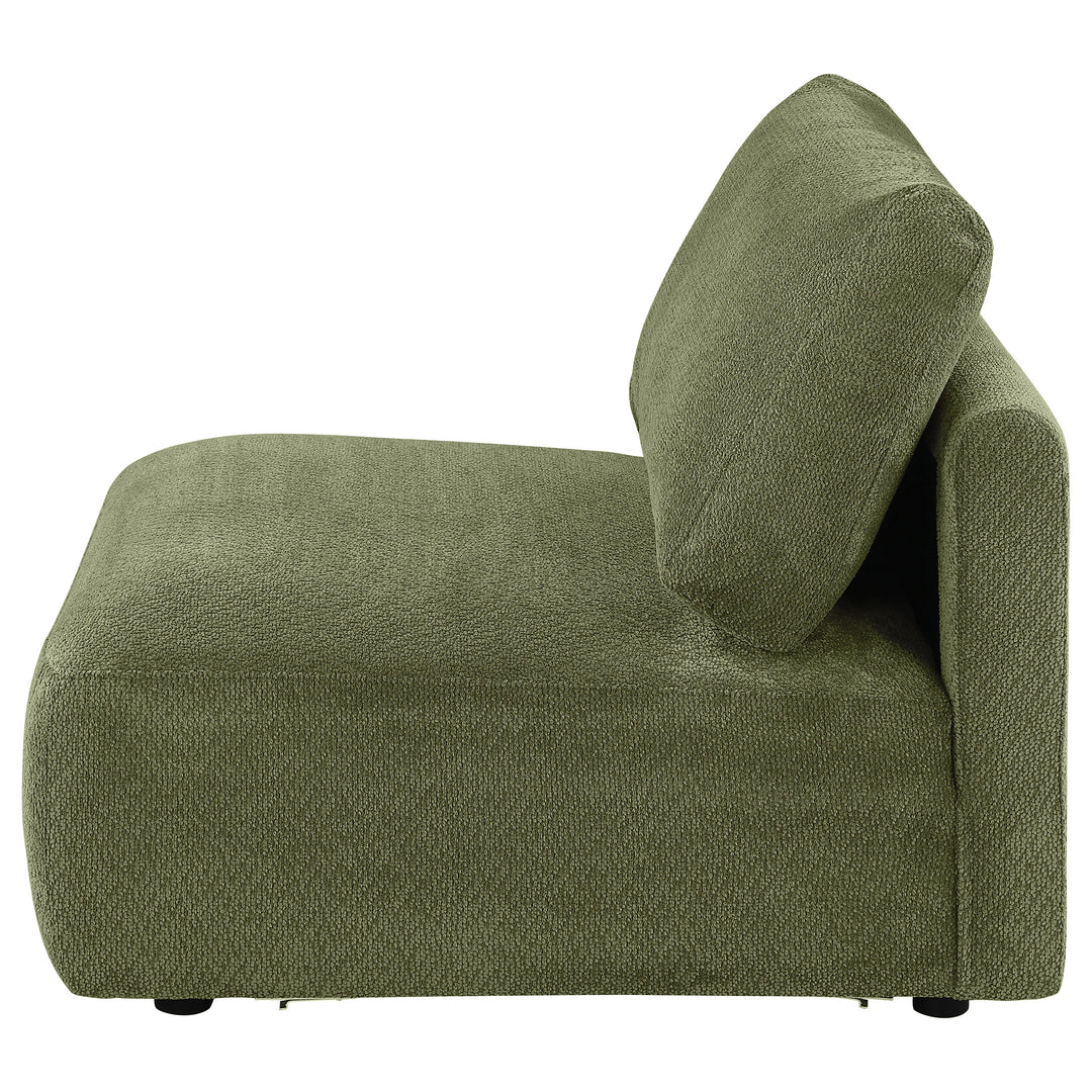 Elysia Fabric Upholstered Modular Armless Chair Green - What&