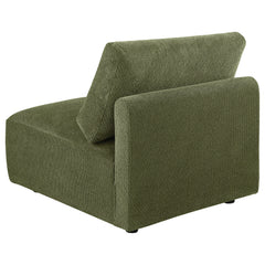 Elysia Fabric Upholstered Modular Armless Chair Green - What&