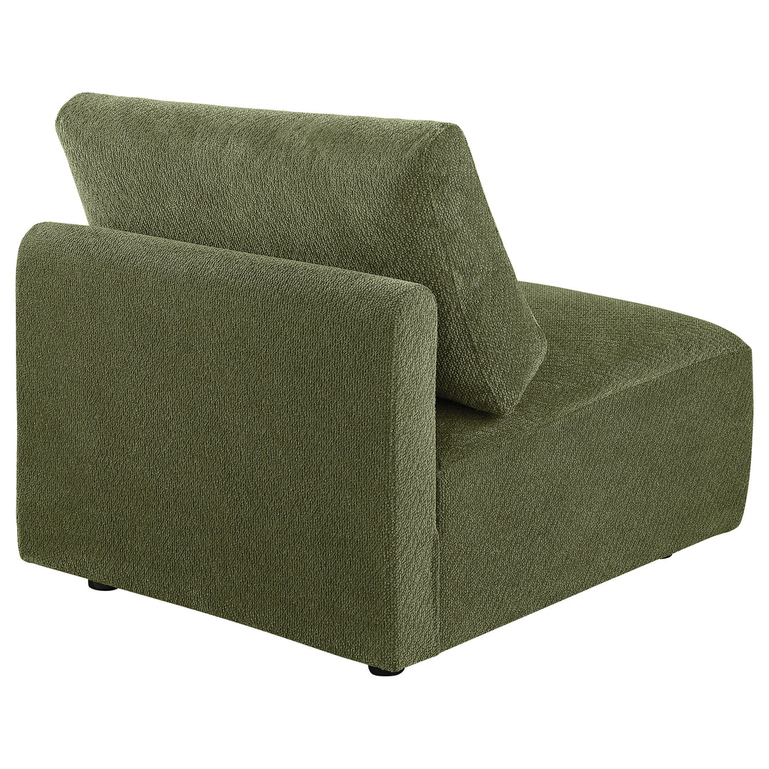 Elysia Fabric Upholstered Modular Armless Chair Green - What&