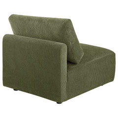 Elysia Fabric Upholstered Modular Armless Chair Green - What&