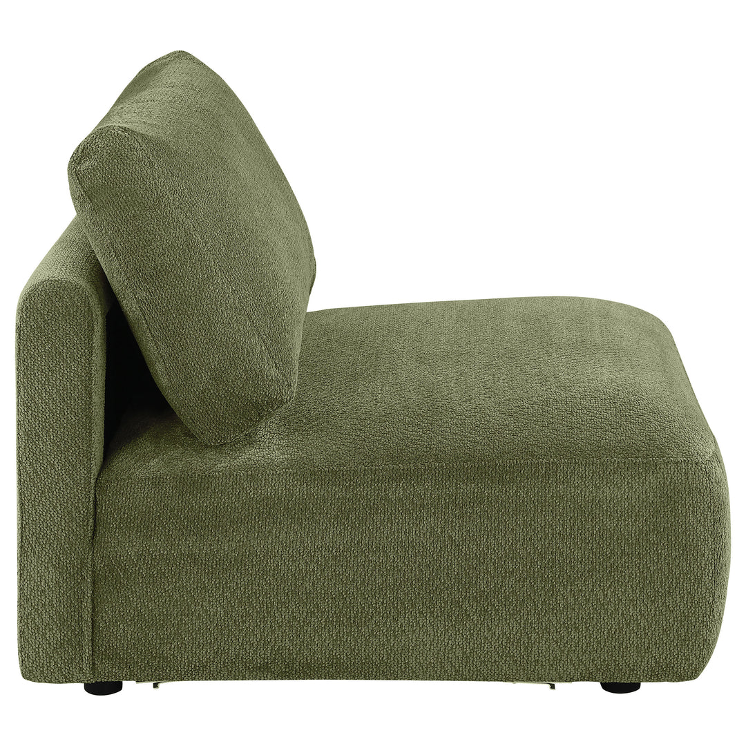 Elysia Fabric Upholstered Modular Armless Chair Green - What&