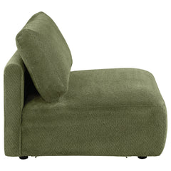 Elysia Fabric Upholstered Modular Armless Chair Green - What&