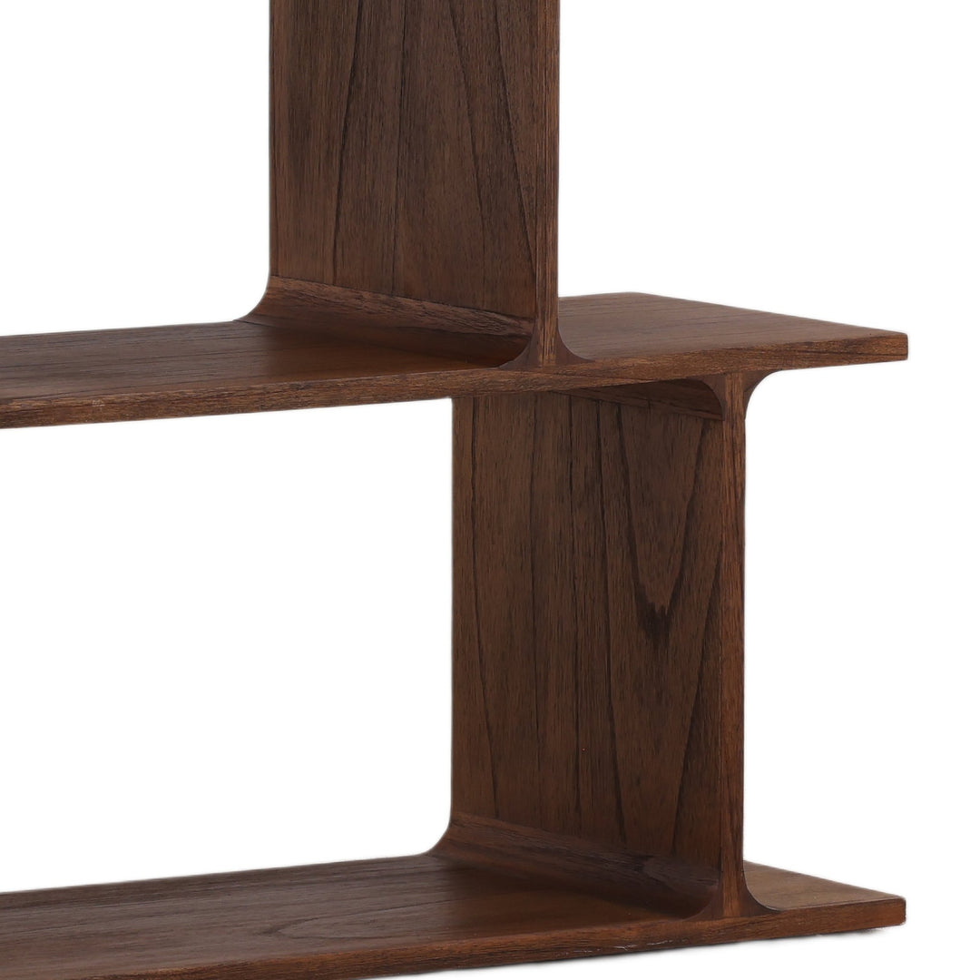 Emelise Bookcase - Open Shelving in Brown - detail 2 studio view - Bookcase by Dovetail - Whats New Furniture Portland OR