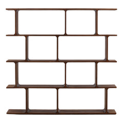 Emelise Bookcase - Open Shelving in Brown - front studio view - Bookcase by Dovetail - Whats New Furniture Portland OR