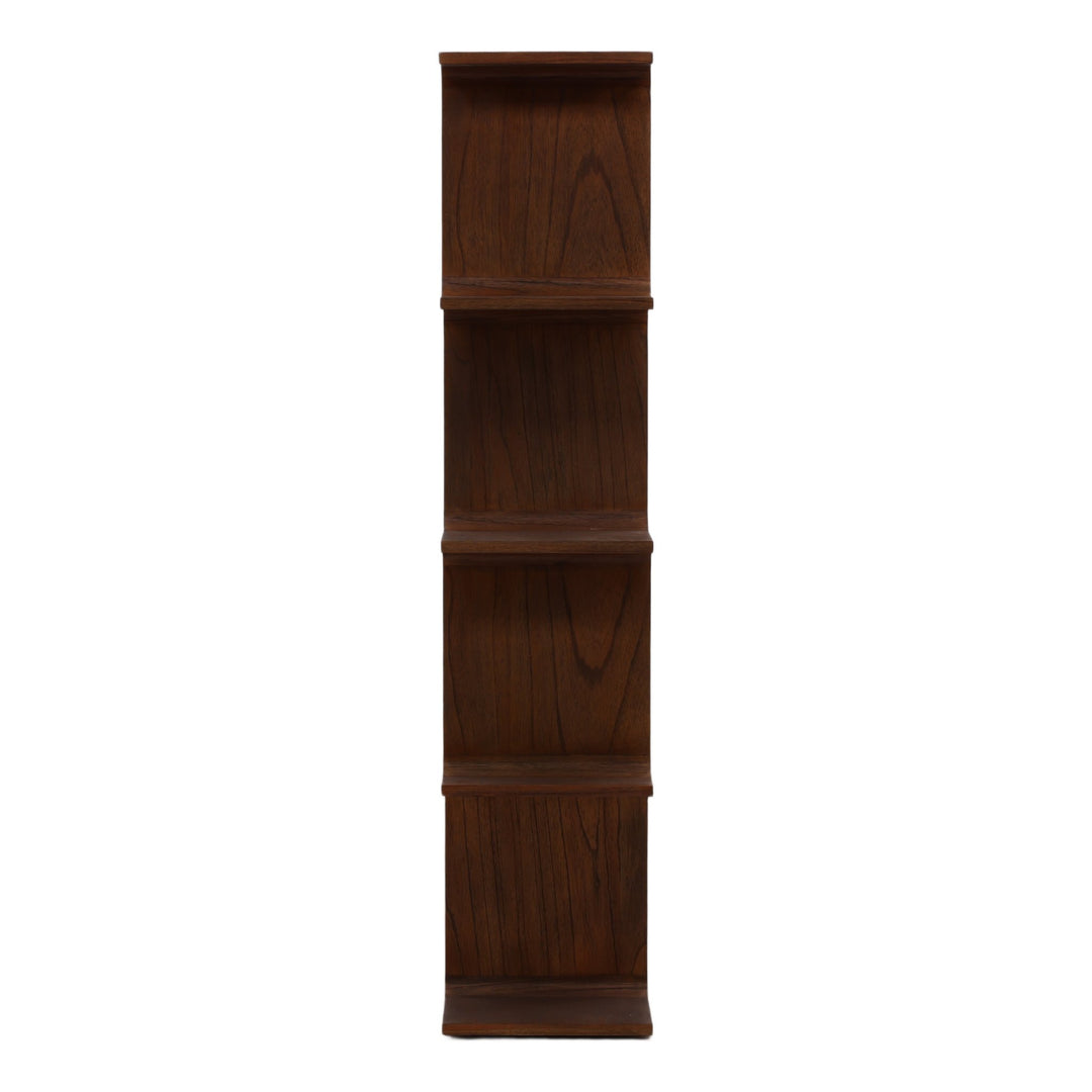 Emelise Bookcase - Open Shelving in Brown - side profile studio view - Bookcase by Dovetail - Whats New Furniture Portland OR