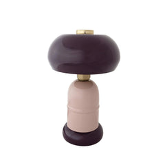 Purple and lavender enameled metal table lamp front view - table lamp by Creative Co-Op - Whats New Furniture Portland OR