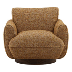 Ercilia Swivel Chair in Ginger front studio view - bouclé swivel chair by Dovetail - Whats New Furniture Portland OR