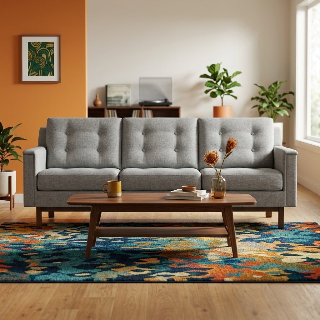 Ethan Sofa styled in a bright Portland mid-century modern interior - Whats New Furniture