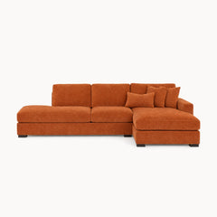 Aurora Sectional in Lush Papaya, RHF (right-hand chaise) - studio front view - Stanton - Whats New Furniture Portland OR