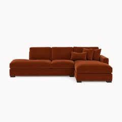 Aurora Sectional in Marquis Rust, RHF (right-hand chaise) - studio front view - Stanton - Whats New Furniture Portland OR
