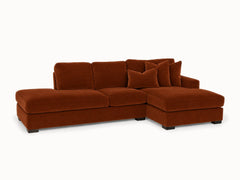 Aurora Sectional in Marquis Rust, RHF (right-hand chaise) - studio three-quarter view - Stanton - Whats New Furniture Portland OR