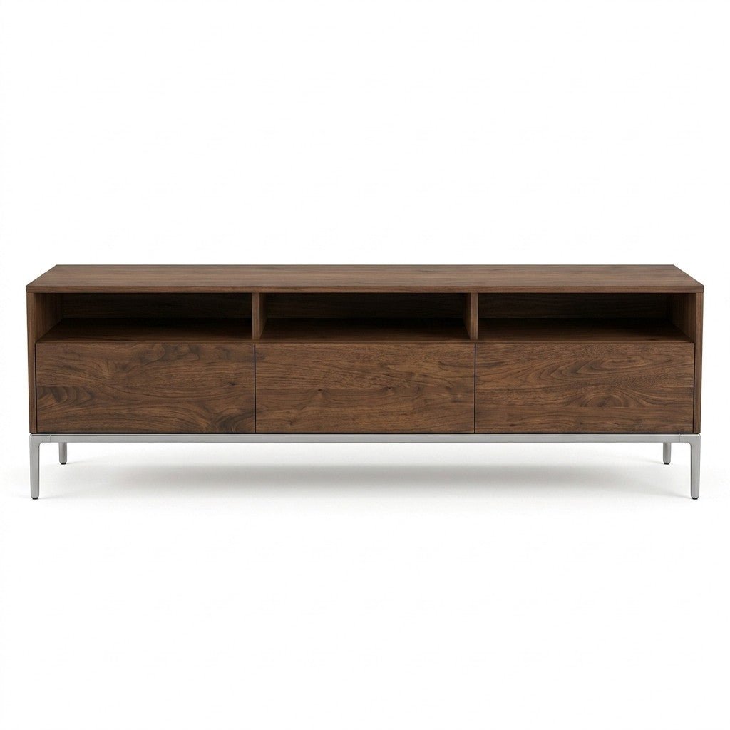 Walnut Mid-Century Console - consignment furniture Portland