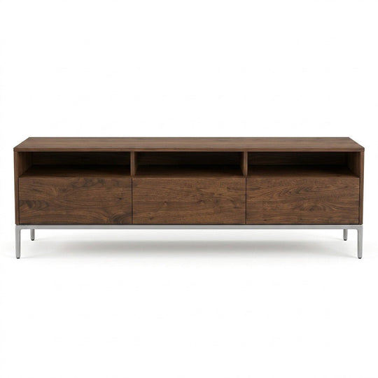 Walnut Mid-Century Console - consignment furniture Portland