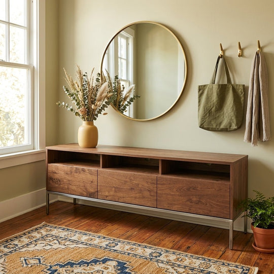Walnut Mid-Century Console - view 5
