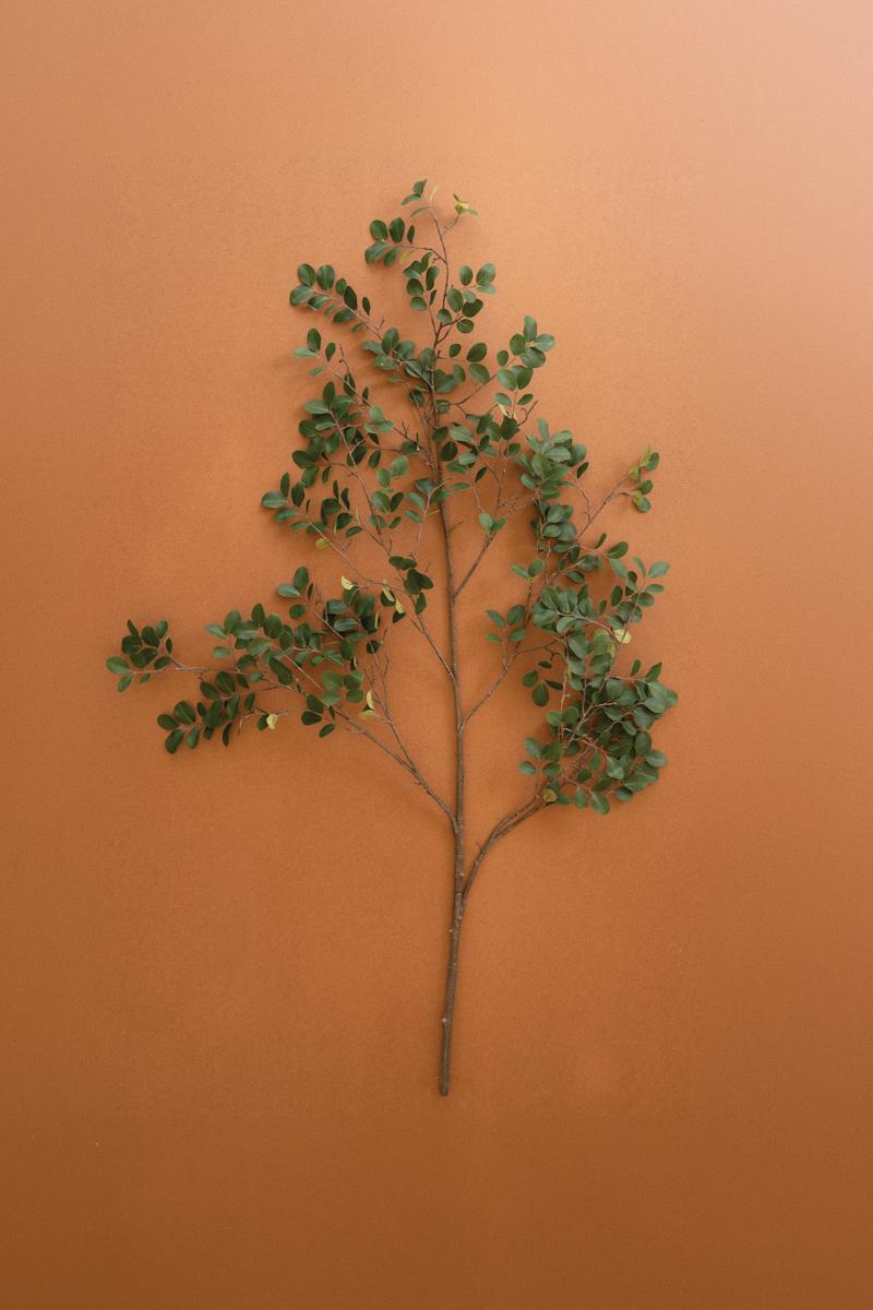 Faux Crepe Myrtle Spray, 62" Tall styled against a terracotta wall - faux plants by Kalalou - Whats New Furniture Portland OR