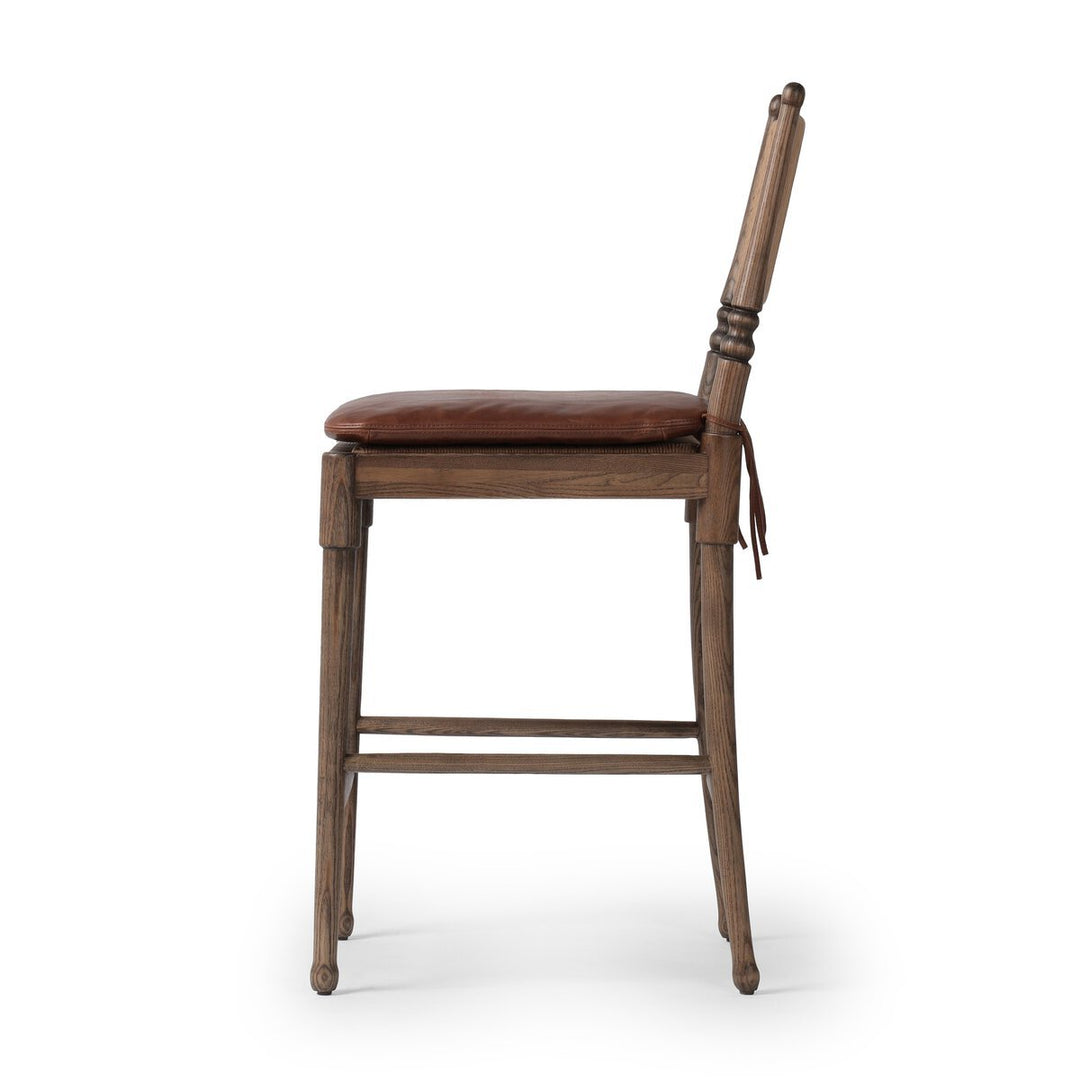 Fayth Counter Stool in Dulane Mahogany side view - counter-height stool by Four Hands - Whats New Furniture Portland OR