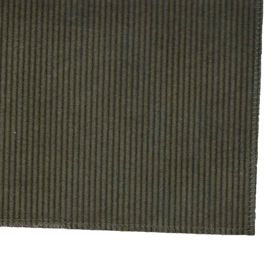 Olive Green Corduroy fabric closeup showing ribbed texture - Fenway Modular Sectional material swatch - Whats New Furniture