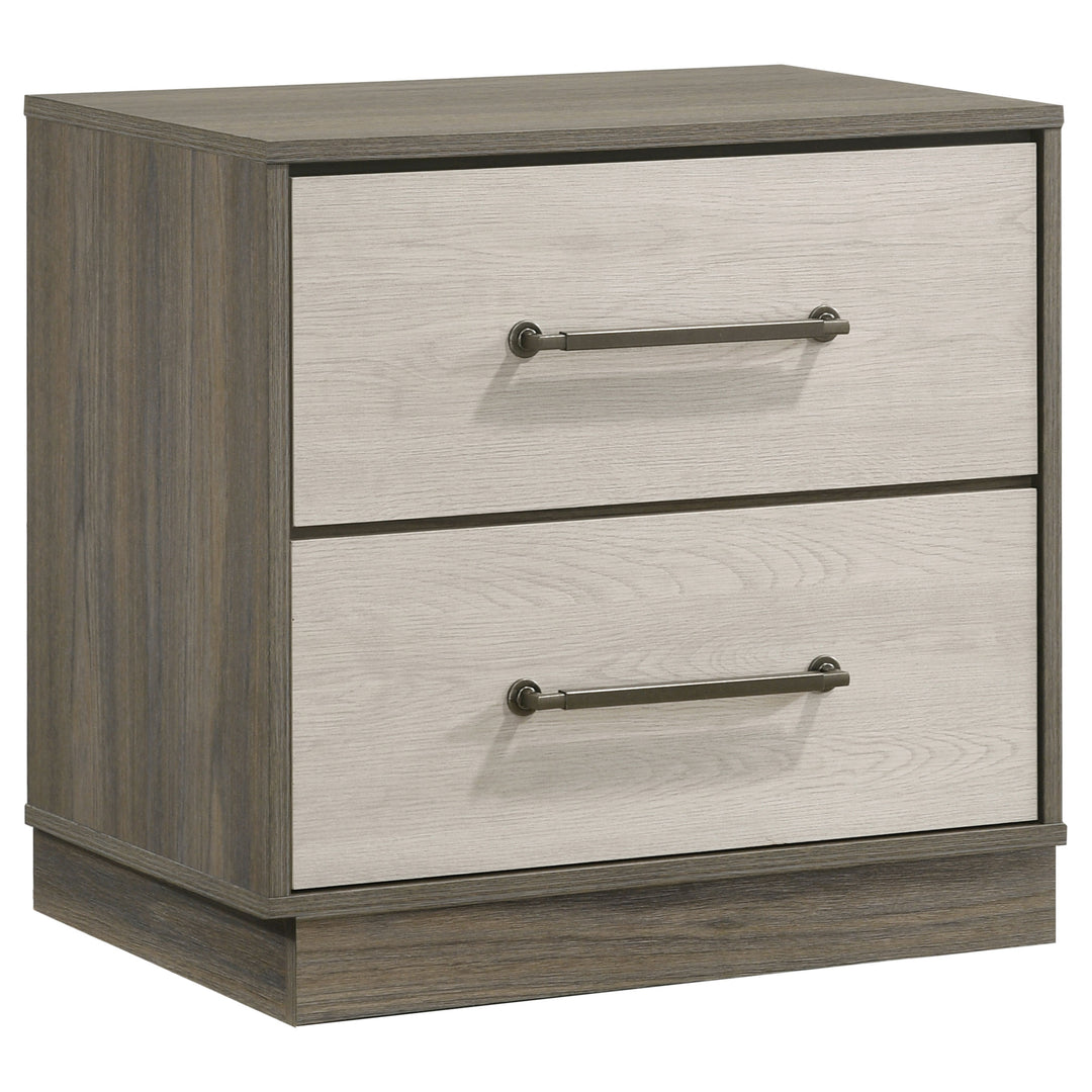 Fenwick 2-drawer Nightstand Bedside Table Grey Oak - What&