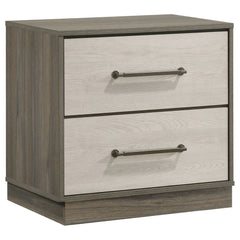 Fenwick 2-drawer Nightstand Bedside Table Grey Oak - What&